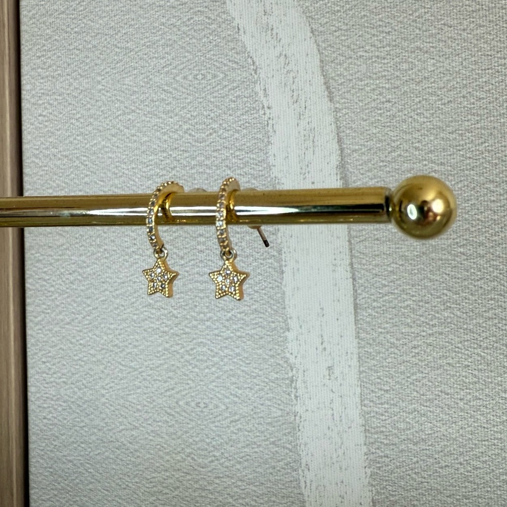 Gold Star Hoop Earrings